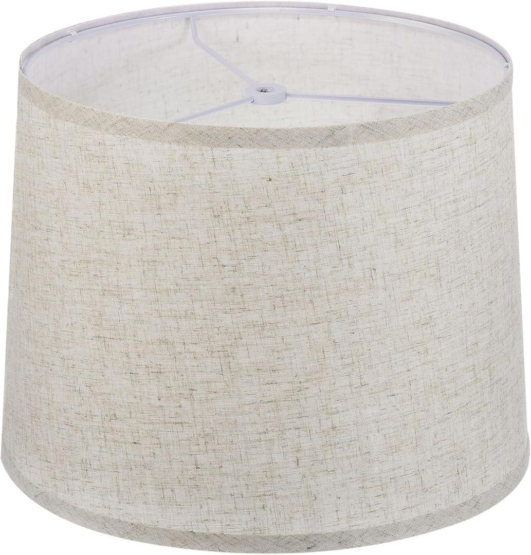 PATIKIL Lamp shades for Table Lamps 11.4" Top x 12.6" Bottom x 9.8" High Drum Lamp shades for Floor Lamps Medium Linen Lampshade Easy Assembly for Lamp Replacement, Beige