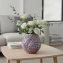 Sunddo Purple Ceramic Vase, Large Round