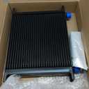 Ucreative 30 Row 10AN AN10 Aluminum Engine Transmission Oil Cooler Kit Stacked Plate With 6AN 8AN Adapter Universal Engine Transmission British Radiator Black