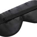 Alaska Bear Mulberry Silk Sleep Mask Cool Super Smooth Eye Cover Genuine Organic Silk for Sensitive Skin, Soft Filling, Lightweight Eye Shades for Sleeping (Original Black, Flat)
