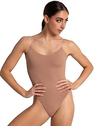 Capezio womens Camisole Leotard With Clear Transition Straps Size XS