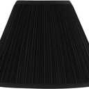 Aspen Creative 33167, Mushroom Pleated Traditional Black Spider Lamp Shade, 6-1/2" Top x 15" Bottom x 11" Slant