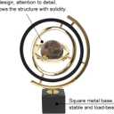 Homary Modern Abstract Art Decoration Metal Globe Ornament Sculpture Decor with Rectangle Stand Black & Gold