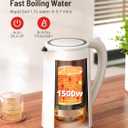 Electric Tea Kettle, 1.7L Larger Design Temperature Control Electric Kettle, 4H Keep Warm Water Boiler with 6 Presets, LED Screen Electric Kettles for Boiling Water, Boil-Dry Protection, BPA Free, Ivory