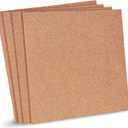Juvale Cork Board Tiles - 12 x 12 in, 1/4 in Thick, 4-Pack Brown Square - Corkboard for Office & Bulletin Boards for Walls - Crafts, Coasters & Trivets