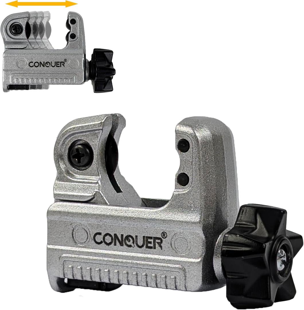 CONQUER Rapid Tubing Cutter 1/ 8-inch to 7/ 8-inch (3-22mm) Tube Cutter, Copper, Aluminum, Brass And Plastic Tubing Compact Cutter