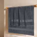 GLAMBURG Premium Cotton 4 Pack Bath Towel Set - 100% Pure Cotton - 4 Bath Towels 27x54 - Ideal for Everyday use - Ultra Soft & Highly Absorbent - Charcoal