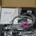 RUMOSE Matte Black Bathroom Faucets Set with Pop Up Drain Single Handle Bathroom Sink Faucet 1 & 3 Hole Waterfall Spout Vanity Faucet Kit with Deck Plate Rv Lavatory Basin Faucet, Stainless Steel