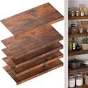Wire Shelf Covers for Pantry, Premium Engineered Wood Shelf Covers for Wire Shelving, Wire Rack Covers for Closet, Laundry Room, Easy Assembly, Rustic Brown (4pcs, 32" W x 16" D), Pending Patent