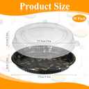 30 Pack Plastic Catering Trays with Lids, Round 10 Inch Serving Tray with Lid, Disposable Large Fruit Sandwich Trays for Parties Takeout Food Catering Picnic
