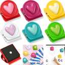 12 Pcs Heart Magnets Clips Refrigerator Magnetic Clips Colorful Decorative Magnets Metal Magnet for Fridge Whiteboard Classroom Kitchen Office (Colorful)