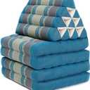 Leewadee 4-Fold Mat with Triangle Cushion – Firm TV Pillow, Foldable Mattress with Cushion Made of Eco-Friendly Kapok, 89 x 20 inches, Light Blue