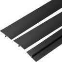 uxcell 3 Pcs Aluminum T Molding Floor Transition Strip, 1.6"x3 Ft Moulding Transition Strip for Doorway, Laminate Flooring, Joining Flooring Gaps of Laminate Planks Tile, Black