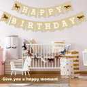 Tatuo 3 Pcs Horse Birthday Banner Party Decorations Derby Racing Horse Banner Paper Bunting Garland Farm Theme Decor for Present Birthday Wedding Party Supplies, Pre Assembled Hanging Decoration