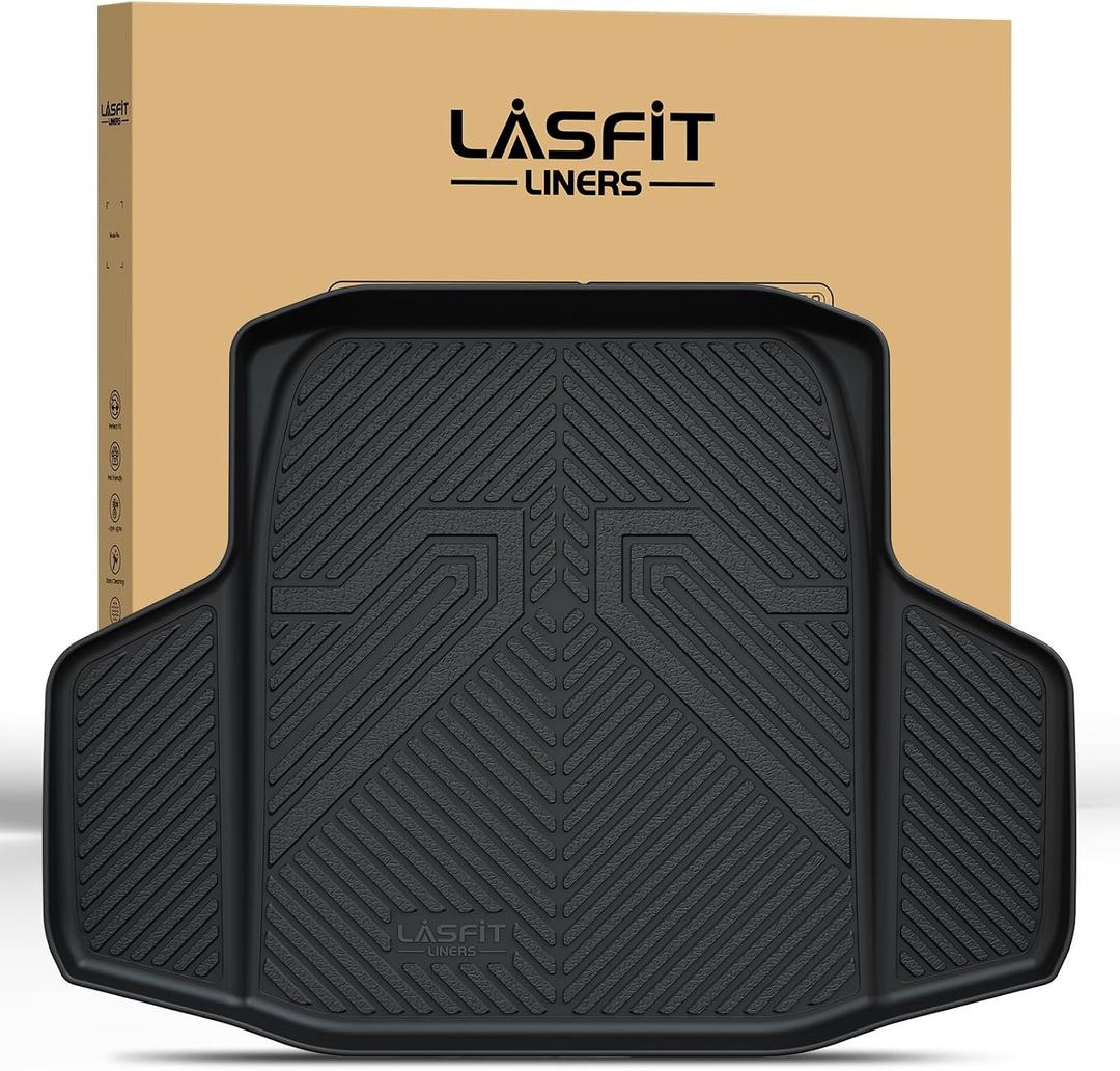 LASFIT Trunk Mat for Honda Accord Seden 2026 2025 2024 2023 2022 2021 2020 2019 2018 (Gasoline & Hybrid), All Weather TPE Custom Fit Accord Trunk Liner Trunk Tray Cargo Liner Accessories, Black