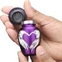 Purple Small Urns for Human Ashes - Angel Wings & Heart Mini Urns - Cremation Keepsakes urns for Ashes - Ash Holders  Urn -ERN - Tiny Urns for Men - Miniature Urn - (Single)
