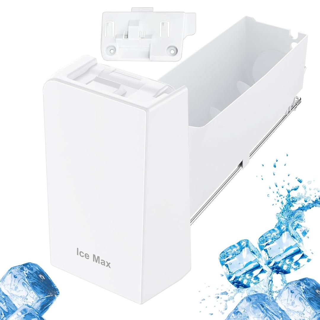 Upgraded DA97-20156B Ice Maker Replacement Compatible with Samsung Refrigerator DA97-20156A Ice Container, Ice Bucket Tray w/Latch Plate fit Model RF28HMEDBSR, RF27T5241SG, RF28R6301SG Ice Bin