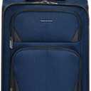 U.S. Traveler Aviron Bay Expandable Softside Luggage with Spinner Wheels, Navy, Carry-on 23-Inch