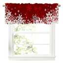 AWJTNCQ Winter Christmas Valances for Windows Red White Snowflake Kitchen Curtains Short Rod Pocket Window Curtain 5 Panels for Xmas Holiday Treatment Decorations 54x18inch