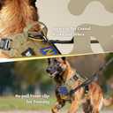 rabbitgoo Tactical Dog Harness for Large Dogs, No Pull Upgraded Reflective Heavy Duty Molle Vest with Handle, Adjustable Military Service Dog Vest for Walking Hiking Training, Brown, XL