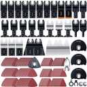 CONNOO 158 Pack Oscillating Saw Blades, Oscillating Tool Blades with Sandpaper, Multitool Bi-Metal Blades Kits for Wood Metal Plastics Quick Release Fit Dewalt Ryobi Rockwell Makita