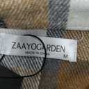 Zaayogarden  Flannels for Women Cropped Shacket Jacket Fashion Plaid Button Down Shirt Fall Coat Tops, M