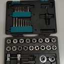 42-Piece Metric Tap and Die Set with Comfortable Ratcheting Tap Handle for Internal and External Threading