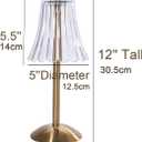 HEQET Cordless Table Lamps for Home,Table,Dining Room, Gold Rechargeable Lamps, USB Charge 12'' Tall LED Brass Portable Outdoor Indoor Table Lamp with Built-in Dimmer
