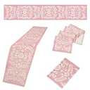 Nihaoya 6 Pcs Blue Mexican Table Runner, 13x71 Inch Polyester Dinner Table Decor for Cinco de Mayo Fiesta Party