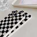 2 x Akeivare for iPhone 16 Pro Max Case Cute Checkerboard Checkered Pattern Trendy Slim Fit TPU Silicone Aesthetic for Women Girl Shockproof Full Camera Protection Cover - Blue