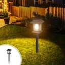 Solar Lights Outdoor Waterproof, from Dusk to Dawn Up to 12H Solar Lights for Outside, Auto On/Off Solar Powered Garden Pathway Lights (Warm White, 12Pack) (Black)