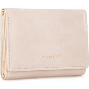 Montana West Wallet for Women Small Trifold Wallet RFID Blocking Wallets with ID Window (Beige)
