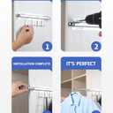BaiNong 12 inch Valet Rod for Closets Pull Out Closet Valet Rod Slide Out With 4 Hooks Silver Pull Out Clothes Hanger