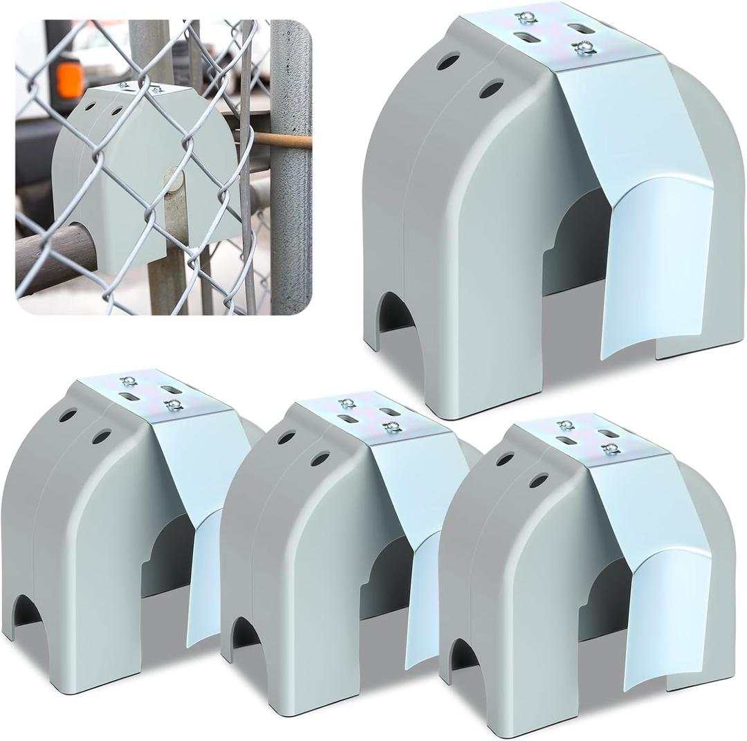 4 Pack Cantilever Gate Rollers Poly Cover with Bracket Universal Gate Cover fit 3", 4", 6 5/8" Cantilever Rollers Chain Link Fence Sliding Hardware Kit