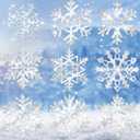 Zonon 45 Pieces Snowflake Cutouts Decorations, Winter Christmas Snowflake Paper Cutouts with Glue Point Dot for Bulletin Board Winter Party Home Class Office Decor Accessories (Silver)