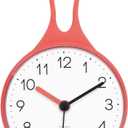 Mooas Loop Bathroom Clock (White, 3.16 x 1.31 x 6.02 inch), Waterproof Shower Clock, Kitchen Clock, Non-Ticking Battery Operated