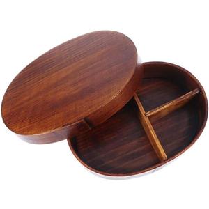 Wooden Lunch Box for Kids/Adult,Japanese Bento Box with Compartment Wood Bento Lunch Box for Picnicking Office Hiking Camping,Brown