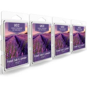 2 x UCC Plant Based Natural Wax Melts, Long Lasting Premium Soy Scented Melts Cubes, Wax Melts Tarts, Colored Wax Melt 4 Pack (French Cade & Lavender)