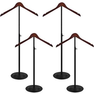Adjustable T-Shirt Display Stand, 4 Pcs Stylish & Sturdy Clothing Rack for Retail Vendor Portable Metal Hanger, Perfect for Shirts, Jackets, Dresses, Ideal for Trade Shows & Retail Stores (Black)