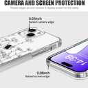 LUHOURI for iPhone 15 Plus Case with Screen Protector - Crystal Acrylic Clear - Fashionable Pattern Design -Wireless Charging -Slim Fit Protective Phone Cover for Women Girls,Elegant Small Flowers