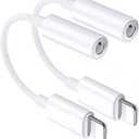 [Apple MFi Certified] iPhone 3.5mm Headphone Jack Adapter,2 Pack for Apple Lightning to 3.5mm Earphones Jack Adapter Cord Dongle Aux Cable Converter Accessories Compatible with iPhone14 13 12 11/Xs/XR
