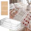 Rovian Press On Nail Book Organizer - 4-Page Clear Fake Nail Storage Box w/Adhesive Tapes, Holds 40+ Sets, Secure Snap-Lock Travel Case, Acrylic Display Holder (63.21.8")