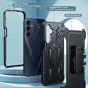 FNTCASE for Samsung Galaxy A16-5G Case: Military Grade Rugged Cell Phone Cover with Kickstand & Holster | Shockproof TPU Protection Bumper Matte Textured Design for Galaxy A16 Cases 6.7 inch - Black