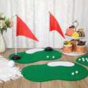 9 Set Golf Flag Centerpieces for Table Hole in One Party Decorations Include Ball Sand Trap Red Flags Plastic Flag Stand for Golf Themed Birthday Party Decor