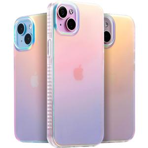 LONLI Hue Case for iPhone 15 - [360 Shock-Absorbent Bumper] - [Cute and Unique Phone Cover for Girls and Women] - Fluorescent Holographic Iridescent