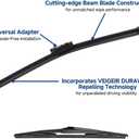 3 Pack Windshield Wiper Blades Compatible With 2015 2016 2017 Lexus NX200t / 2018 2019 2021 NX300 / 2015-2021 NX300h Front Rear Wipers Blade Set for My Car - 26" 16" 12"