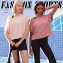 Women Open Back Workout Crop Tops Short Sleeve Athletic Backless T Shirts Loose Fit Running Gym Yoga Tees (Pink, XS)