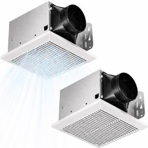 2 Pack 110 CFM Quiet Bathroom Exhaust Fan with Metal Housing
1.0 Sone Ceiling Mount Household Ventilation Fans, 4 Inch Duct Bath Fan, Ceiling Opening 7.5''x7.5'' - No Attic Access Needed