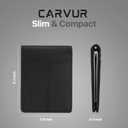 Slim Bifold RFID Blocking Full Grain Genuine Leather Front Pocket Minimalist Thin Wallet with Money Clip for Men - (SB20) (Midnight Cinder)