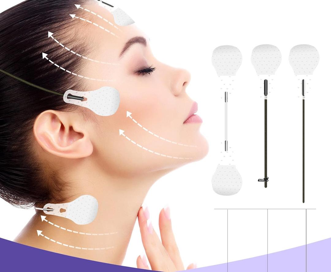 Face Lift Tape, 90Pcs Ultra-thin Invisible Face Tape with Lifting Ropes Elastic,Tightening Skin and Hiding Facial and Neck Wrinkles Lifting Saggy Skin
